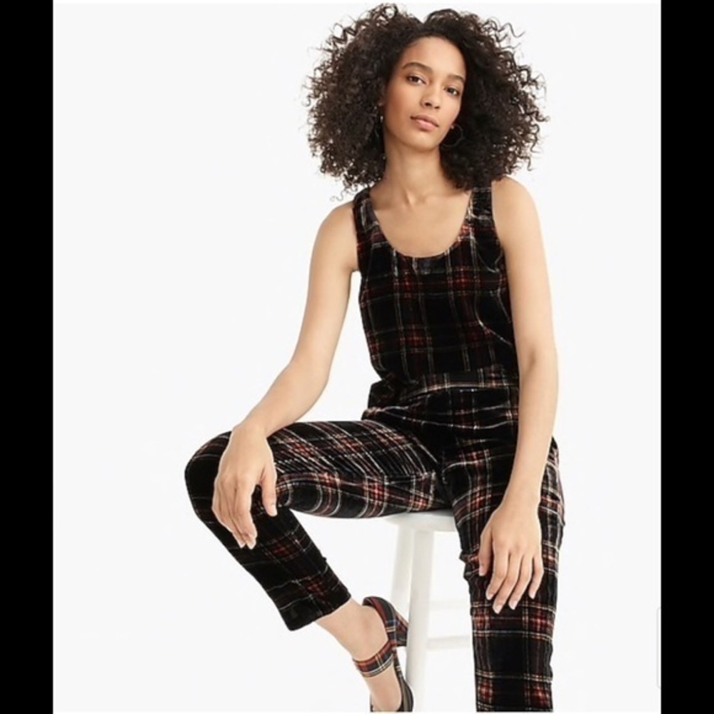 NWT J. Crew Velvet Tank Top In Tartan